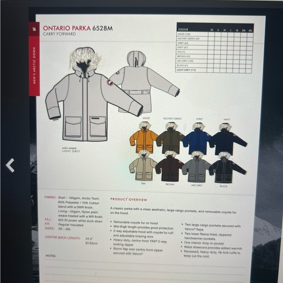 Ontario Parka, Men's Medium, Militia - Picture 8 of 10